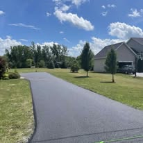 Wide finished driveway